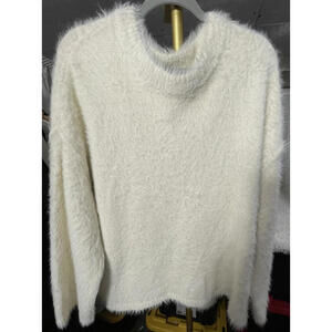 NWT Free People Fuzzy Oversized Sweater M Tofu Creme Teddy Furry Eyelash $168
